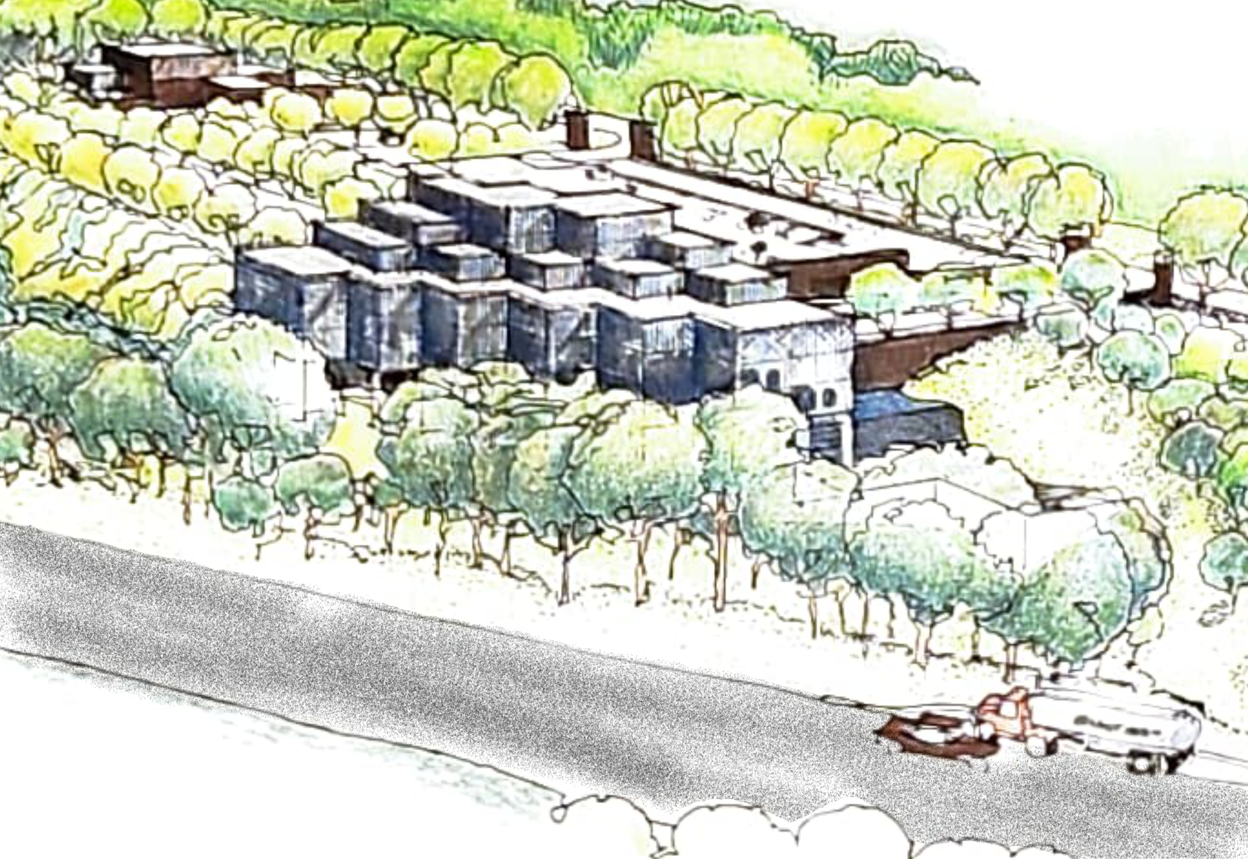 Melcher 1990 concept color Main Building 2